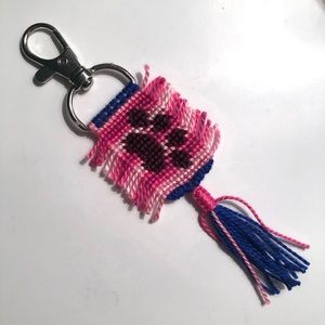 Handmade Multicolor Paw Print Friendship Bracelet Keychain (ADD TO YOUR BUNDLE)